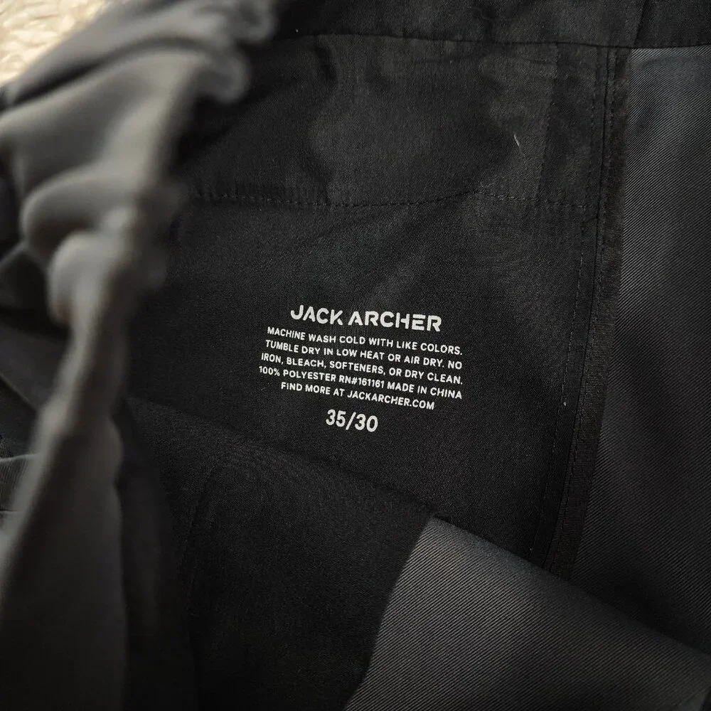 Jack Archer Jetsetter Chinos Tech Performance Pants 35x30 Trousers Charcoal Gray